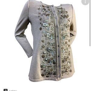 Oscar de la renta 2008 Gustav Klimt embellished cashmere silk cardigan
